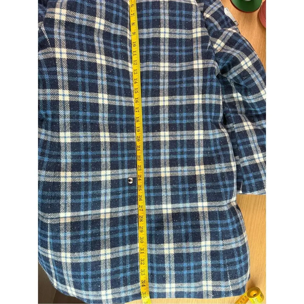 Thom Browne Size 1 Blue Plaid Wool Down Filled Overcoat Made in Italy